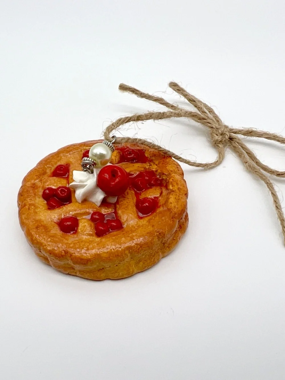 Handmade Pie Ornament | Cherry, Blueberry or Apple Pie | Mini Food Dessert Décor